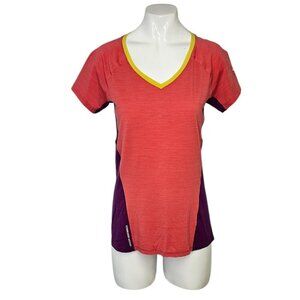 Icebreaker Womens GT Merino Wool V-Neck Cool Lite Short Sleeve Shirt, Size S